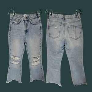 BDG URBAN OUTFITTERS Jeans Cropped Boyfriend Boot Size‎ 27 Distressed Raw Hem